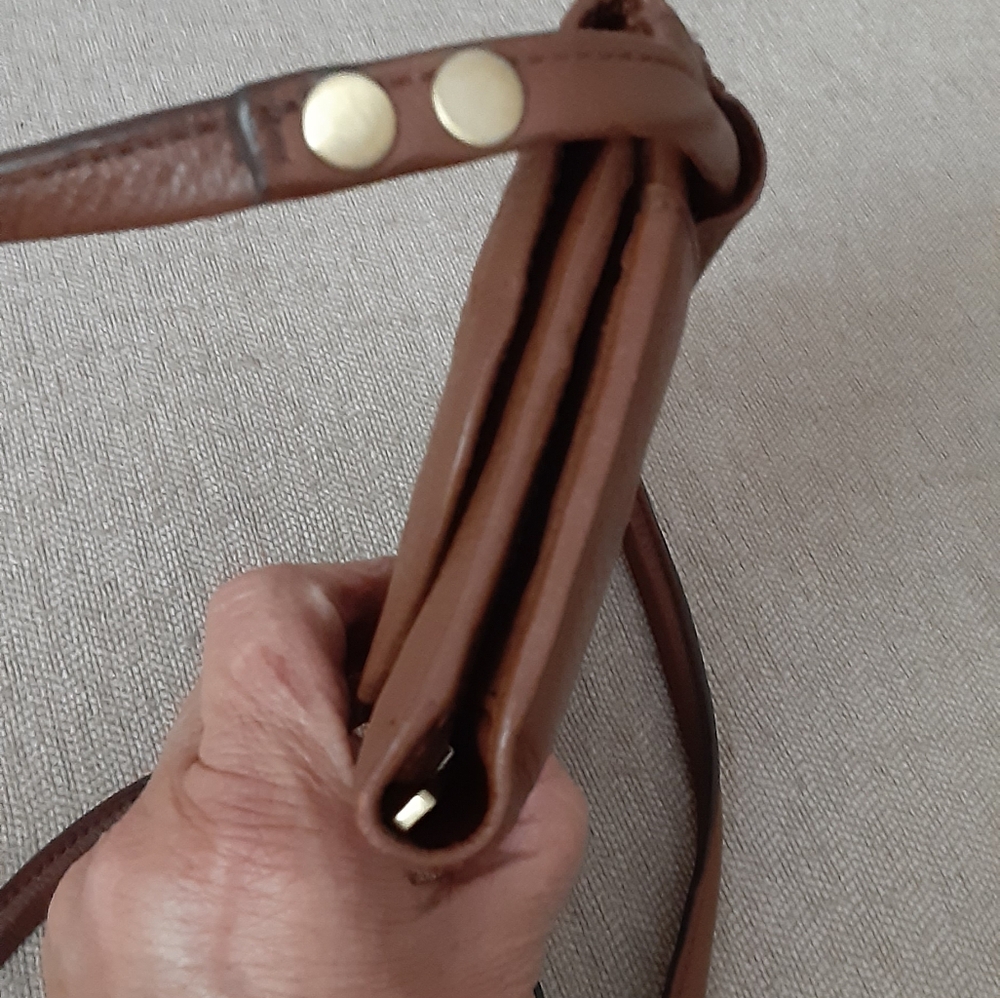 Fossil Elegant Brown Leather Crossbody Bag ,wallet - Picture 8 of 16